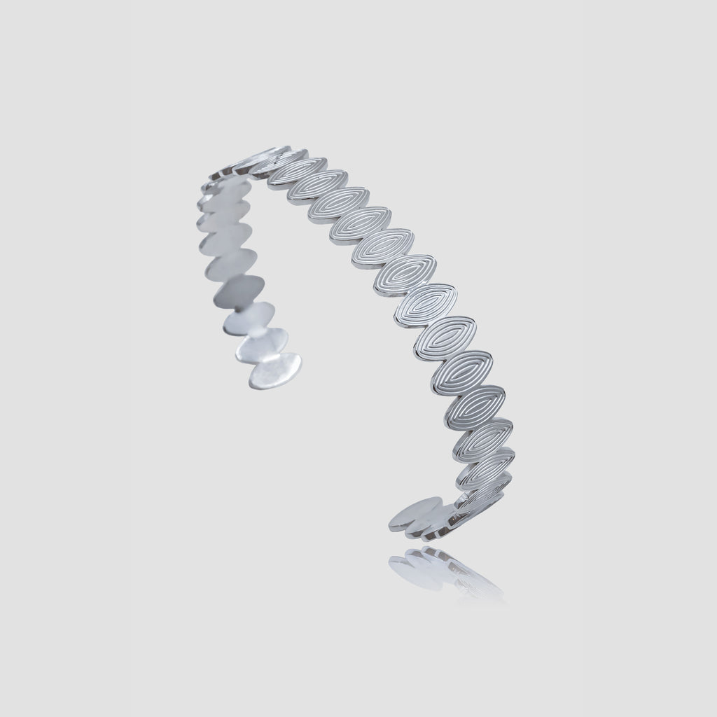 DELILAH Silver Diamond Design Cuff 