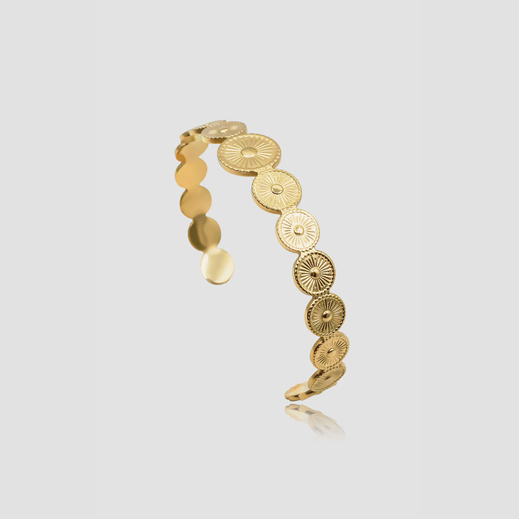 ZEN Gold Sun Circle Design Cuff